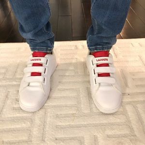 Men’s Lacoste white sneakers size 10